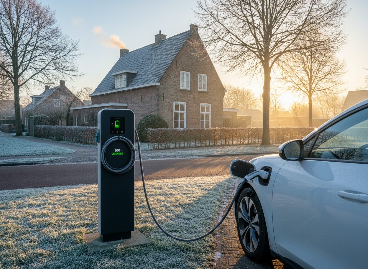 Wooncomfort met laadpaal - sfeerbeeld in de winter